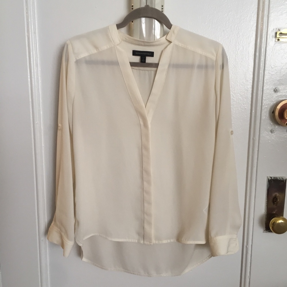 Banana Republic Ivory Button Down Blouse